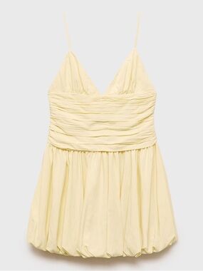 Mango Butter Yellow Spaghetti Straps V-Neck Dress